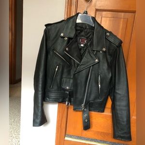 Leather motorcycle jacket size XS
